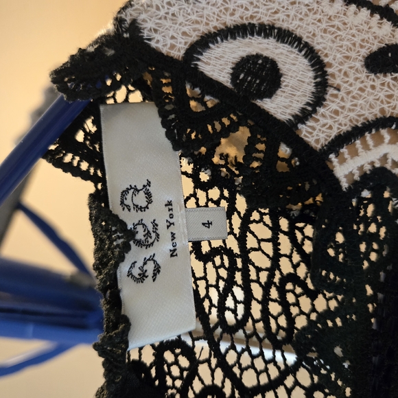 Sea New York Lola Lace Knit Midi Dress Black And White Size 4 - Picture 2 of 3